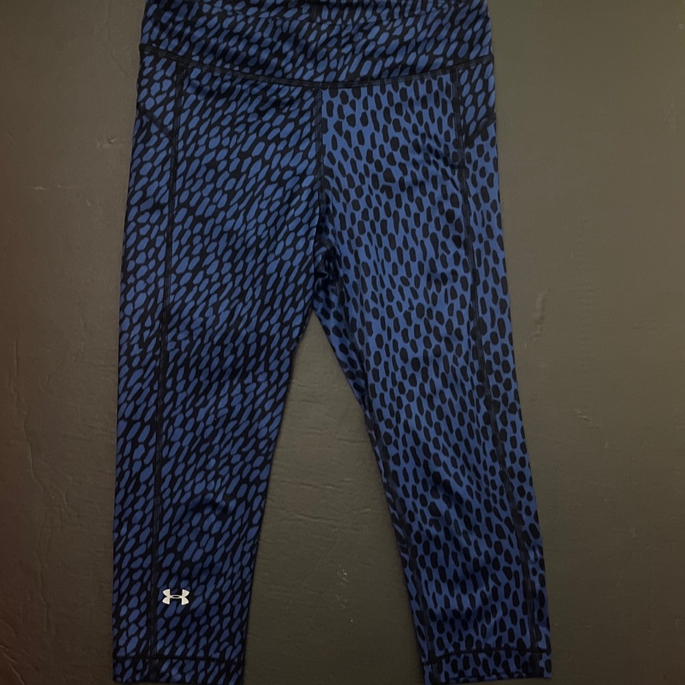 Blue/Black Under Amour Printed Capri Leggings